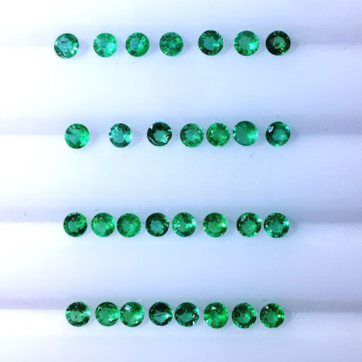 DRJEFUN natural unfired boutique Colombian emerald bare stone wood color round customizable ring bracelet earrings about 1mm round