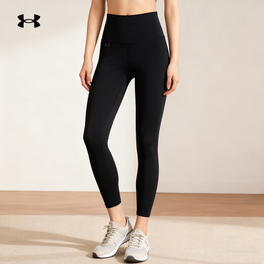Under Armor New Yoga Pants Autumn Motion Women's High Waist Pilates Sports Tight Nine-Point Pants 1379174 1379174-001 S