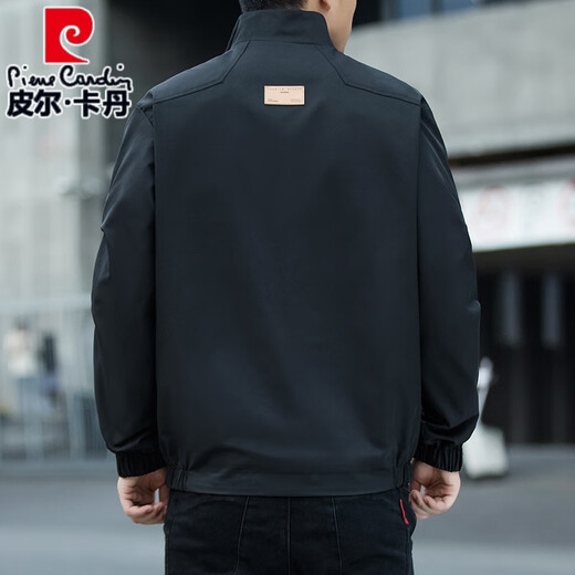 皮尔卡丹（pierre cardin）春秋款男加厚翻领夹克新款男装加肥加大上衣工装休闲立领潮流外套 卡其色 719春秋款 XL 115-135斤左右