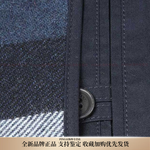 博柏利（BURBERRY）纯色单排扣翻领风衣 男款 深蓝色新年礼物 深蓝色 S