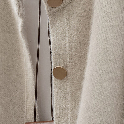 Sibaishe Single-breasted Knitted Cardigan Women's 2026 Spring New Round Neck Loose Warm Sweater Jacket