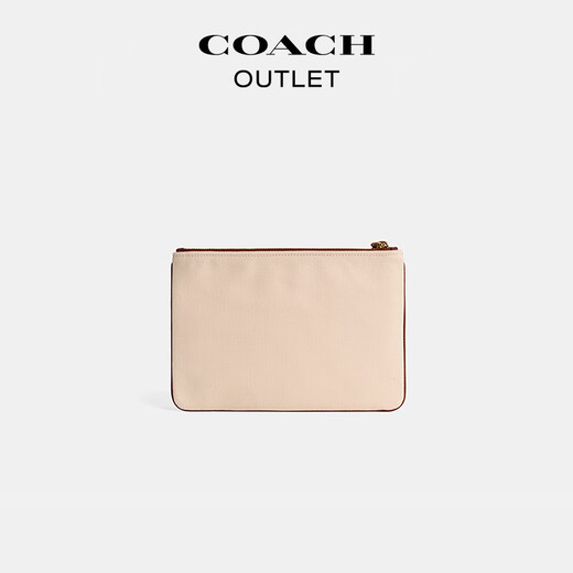 COACH Outlet Women's Bag Coach China Cool Joint Series Auspicious Cloud Pattern Zipper Clutch Brass Hardware/Mixed Natural Color