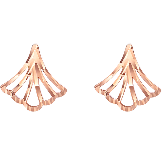 Saturday Fuhong 18K Gold Earrings Ginkgo Leaf Mini Skirt Colorful Gold Earrings Birthday Gift for Women C0913262 Pair