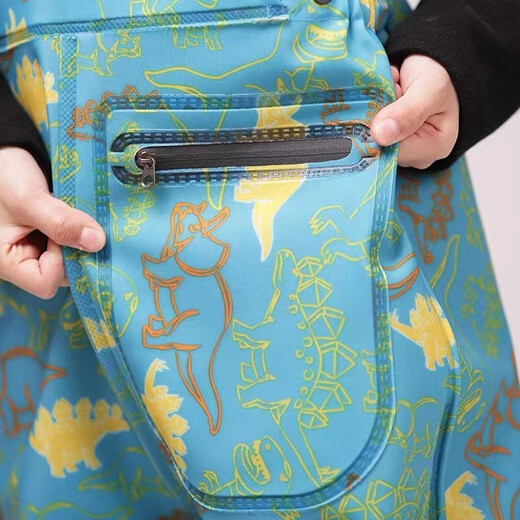 Chuangjingyi chooses to catch the sea rain children children play underwater water pants kindergarten children half body waterproof one-piece clothes for men and women to catch the sea rain children sky blue overalls zipper pocket 40 24 shoe inner length 15 cm