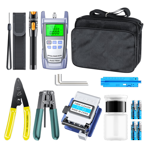 Sai Faser ftth Faserkaltgelenk Werkzeugkit Set Leder Kabel Optische Kraftmesser Rot Light Faser Schneidmesser Leder Draht Klemme Miller Zange Integrierte Maschinenfaser Fusion Faser Set Vier-teilige Kombination + Kaltanschluss