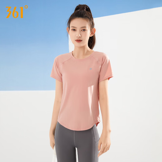 361 Yoga Wear Women's Short Sleeve Running Top Training Pilates Sports T-Shirt Loose Fitness Wear Blue 2006 M