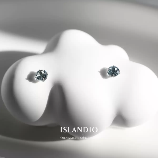 ISLANDIO natural tanzanite 3mm sapphire earrings London blue topaz mini sterling silver earrings for women Tanzanite 3mm | silver pair