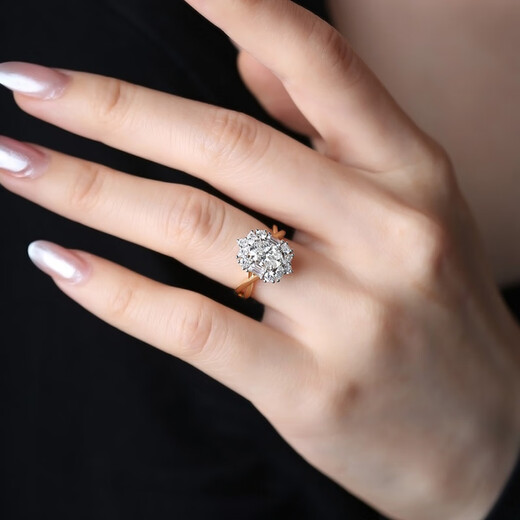 DidiZoo 18-cent gold electroplated oval 3 carat diamond ring for women dove egg luxury group set zircon live ring white gold & rose gold divided gold electroplating