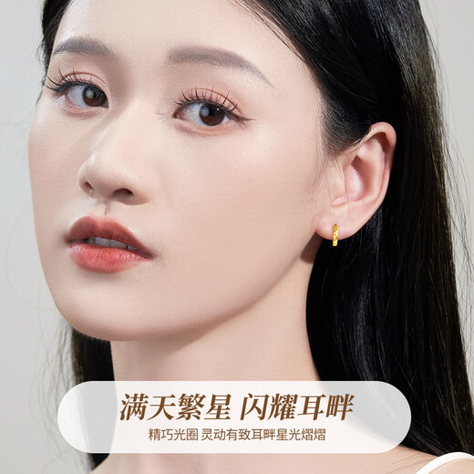 Chinese Gold Baby's Breath Gold Earrings Women's 18K Gold Earrings Earrings and Earrings Birthday Gifts for Girlfriends and Wife Practical 18K Gold Baby's Breath Earrings Jingsuda