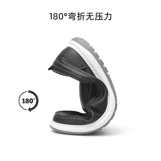 Goldlion Men's Shoes Autumn and Winter Business Casual Leather Shoes Sheep Leather Slip-On Leather Shoes Men's Loafers Slip-On Shoes Black 40