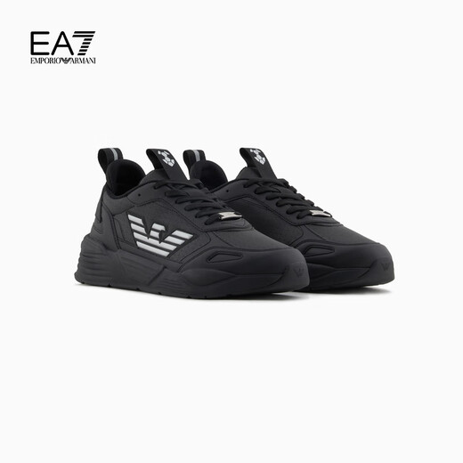 Emporio Armani/Armani offizielles Flaggschiff EA7/Neue Männer und Frauen Paare mit dick gelösten Sportschuhen 2025 Sommer M826-Black/Silber 36