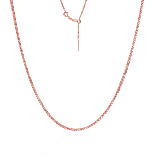Ting white 18K gold Chopin chain gold pin necklace adjustable color gold box snake bone clavicle chain O chain plain chain 18k upgraded pin type Chopin chain rose gold can 2.58g 48cm