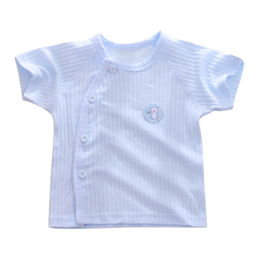 Small three-month-old baby short-sleeved top newborn summer ultra-thin 0-6 months 3-month-old category a pure cotton summer 73 size baby clothes F3 pure cotton short-sleeved bear powder 80 size, recommended 18-21 Jin Jin equals 0.5 kg