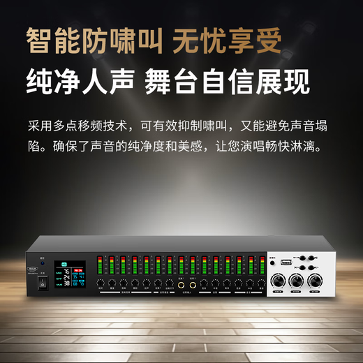 Melody DSP6300Pro pre-effector karaoke reverb digital audio processor home amplifier audio anti-howling mixer processor DSP6300 Pro_spectrum display_Bluetooth version