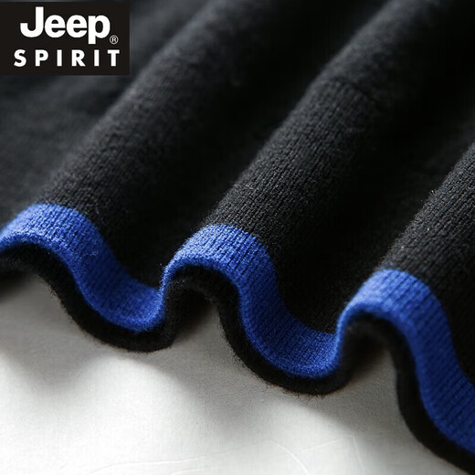 Jeep Spirit im mittleren und jungen Menschen halb hoher Hals kurzärmeliger Pullover Männer halbärmeligter Pullover Top Herbst und Winter Basis Strick-Pullover T-Shirt 9711 White M 170