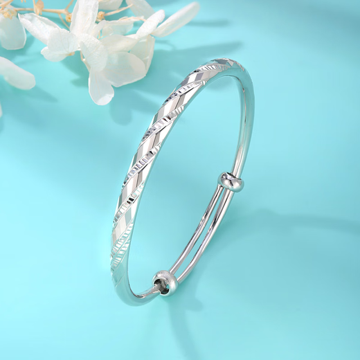 Yuan Shengfu's new PT950 push-pull twill meteor platinum bracelet, genuine women's platinum adjustable bracelet, 24.81 grams