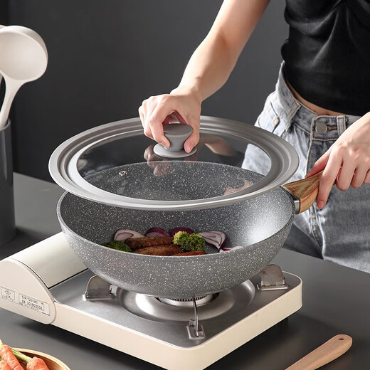 Onlycook kitchen silicone pot lid household transparent visible cooking pot glass lid high temperature resistant universal lid suitable for 28/30/32cm / single 33.5cm