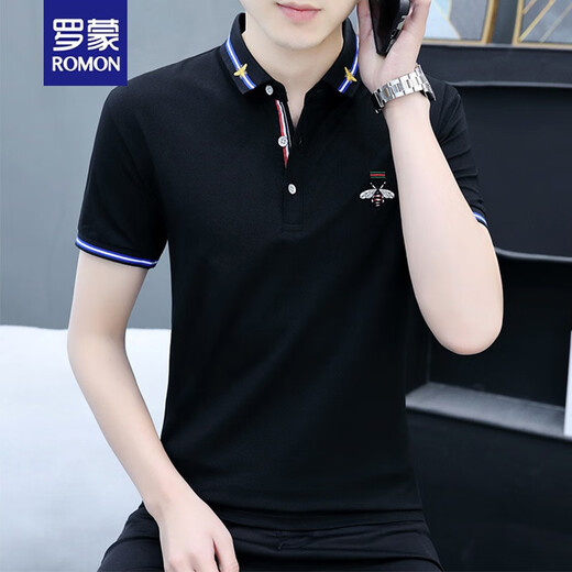Romon 2025 Neues kurzärztes Geschäft für Casual Herren Slim Fit Trend Polo. Hemd Revers großer T-Shirt Top Sky5012 Grasgrün XL [124135jin [Jin ist gleich 0,5 kg]]]