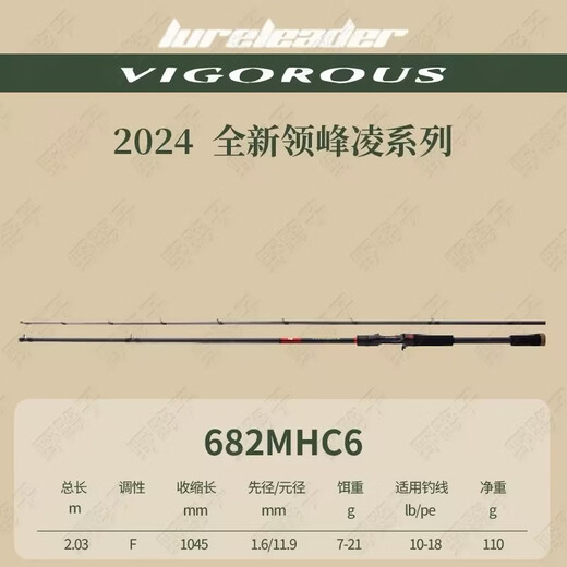 领峰24款领峰全新凌路亚竿远投枪柄直柄泛用翘嘴鲈鱼 2.03m 24款682MHC枪柄-虫竿-顺丰 无规格