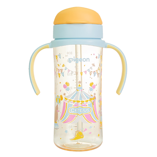 Pigeon natural growth flip-top drinking straw for older children 330ml Circus 18 months + AA279