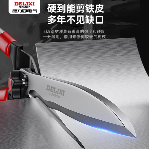 Delixi garden scissors for flower cutting, large pruning shears for pruning branches, lawn pruning, greening garden flower shears, enhanced straight-grain blade - garden shears (SK5 steel blade)