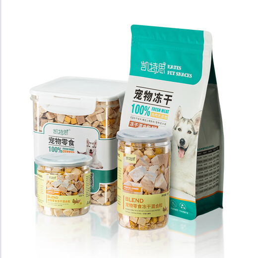 Kates pet freeze-dried mixed grain snacks cat freeze-dried dog training chicken breast salmon cod freeze-dried bag mixed grain 500g