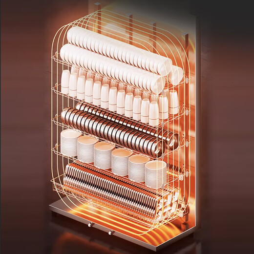 Rongshida disinfection cabinet commercial household vertical ultraviolet hot air circulation disinfection cupboard double door large capacity vertical stainless steel cupboard canteen hotel hotel restaurant disinfection and drying integrated 690 liter double doors [one star 丨Hot air circulation 丨Intelligent touch]