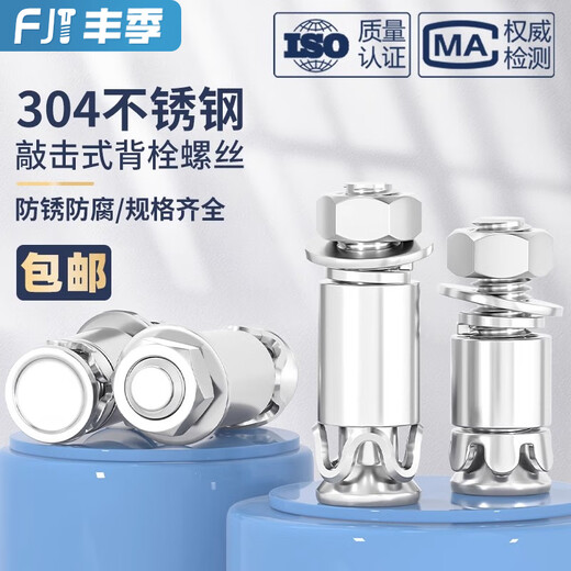 Fengji M6M8 304 stainless steel knock-type back bolt screws ultra-short expansion earthquake-resistant back marble curtain wall accessories bolts 304 M8*40 (petal type) 5 pcs