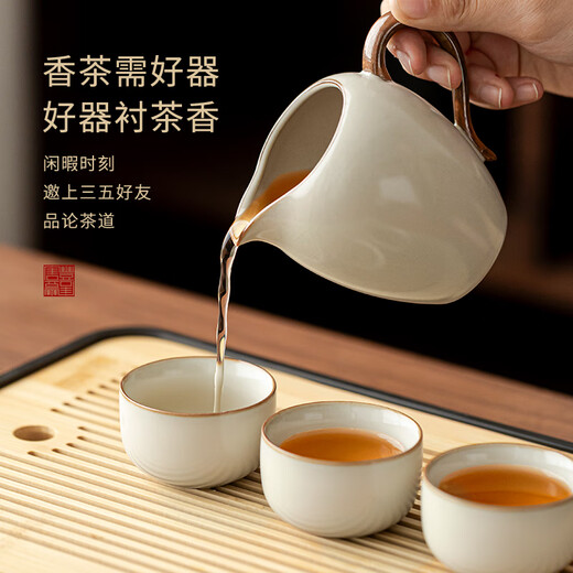 Tangfeng Ru Kiln Kung Fu Tea Set High-end Ceramic Chinese Covered Bowl Teacup Tea Set