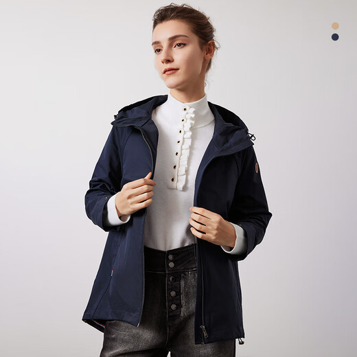 Navikel Italian Sail Women's Hooded Windbreaker Solid Color Loose Cape Jacket 2331543503 Blue M