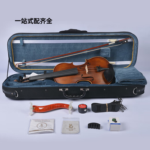 Fengling Violín Importado Material europeo Europeo Hecho a mano Solid Wood para principiantes Examen de grado para adultos Profesional Instrumento de juego FLV2111 2111-Bright Light-4/4