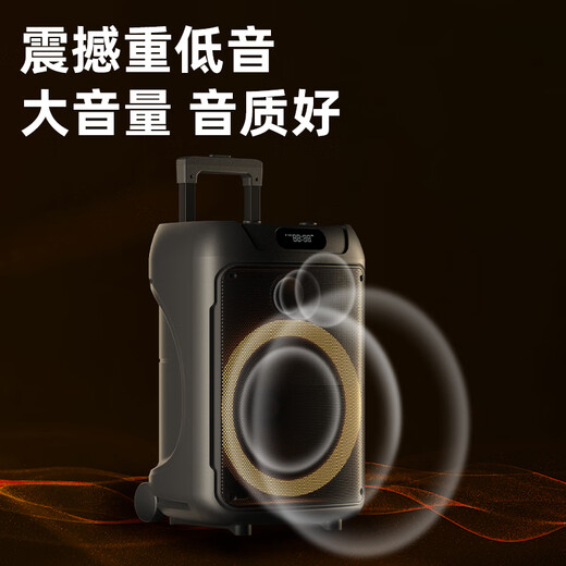 Philips Square Dance Speaker 12-inch Outdoor High Volume Bluetooth Trolley Speaker High Power Portable Mobile Performance K-Song Subwoofer Street Stall Speaker WeChat Payment Audio + 2 Handheld Microphones