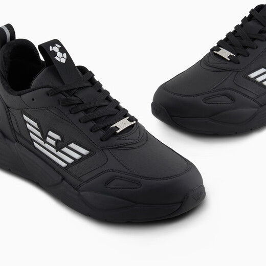 Emporio Armani/Armani offizielles Flaggschiff EA7/Neue Männer und Frauen Paare mit dick gelösten Sportschuhen 2025 Sommer M826-Black/Silber 36