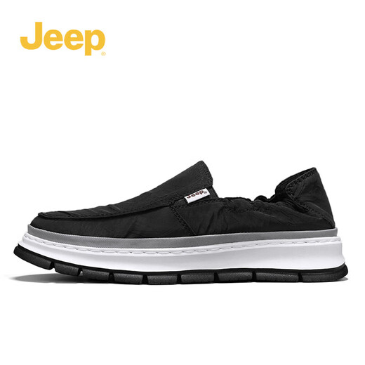Chaussures pour hommes Jeep Printemps et automne léger respirant des chaussures de toile de pédale d'un pied Foot's Foot Sole Sole Casual Chores non glissa Lazy Driving Chaussures Black (Sports Taille) 41