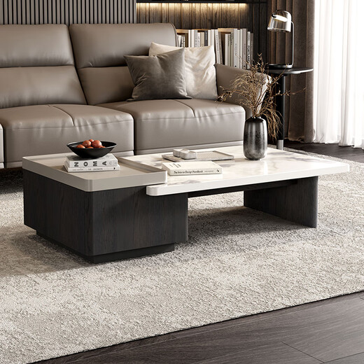 Gujia Home Modern Italian Marble Coffee Table Living Room Single Drawer Hidden Design Coffee Table PT7168 Coffee Table