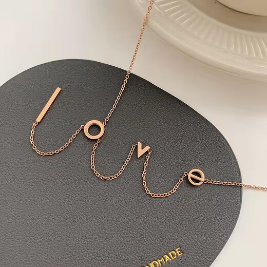 Fat Donglai same style AU750 color gold pendant necklace 18K gold LOVE letter female rose gold 2024 new gold K yellow l gold LOVE necklace