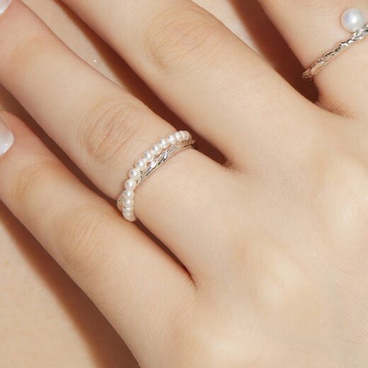 Youmu candy paper ring multi-layered texture ring designer birthday gift for girlfriend, silver 11#