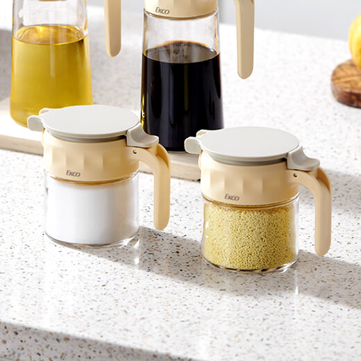 Corning sealed seasoning jar 2-piece set, pepper bottle seasoning jar, pepper seasoning bottle, salt shaker, seasoning jar (with spoon) 2-piece set