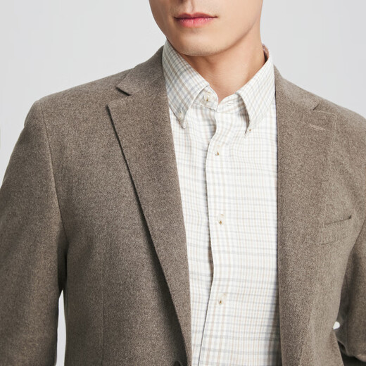 YOUNGOR suit men's business singles Western sheep wool cashmere fabric soft and smooth classic commuter shopping mall same style coffee color YXXX217262WLA L 175/96A