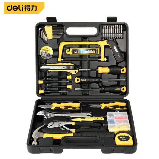 Deli household tool box set, electrician, woodworking, telecommunications repair set, hardware hand tool set, 37-piece set