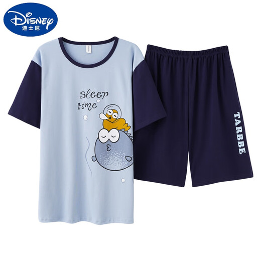 Disney (Disney) big children's pajamas boys 12-15 years old, thin cotton short-sleeved shorts summer teenagers and junior high school students' home clothes dark gray Q1342 Garfield short-sleeved L size: 160-174CM 97-120Jin [Jin equals 0.5 kg]