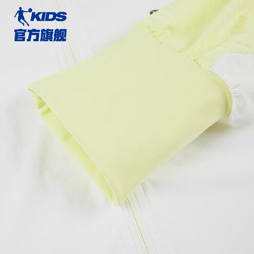 Jordan QIAODAN shopping mall same style children's clothing, girls' sun protection clothes, children's thin coat, summer new big children's cape cover, white/Canary yellow 160