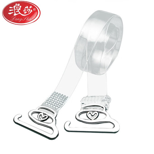 浪莎（LangSha）透明肩带女士隐形无痕防滑一字领文胸吊带内衣不勒防滑配件可外露 1.8cm【独立包装】两对
