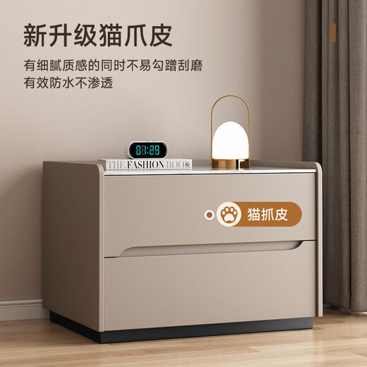 LUOSEN slate bedside table modern simple light luxury high-end bedroom installation-free bedside table light gray