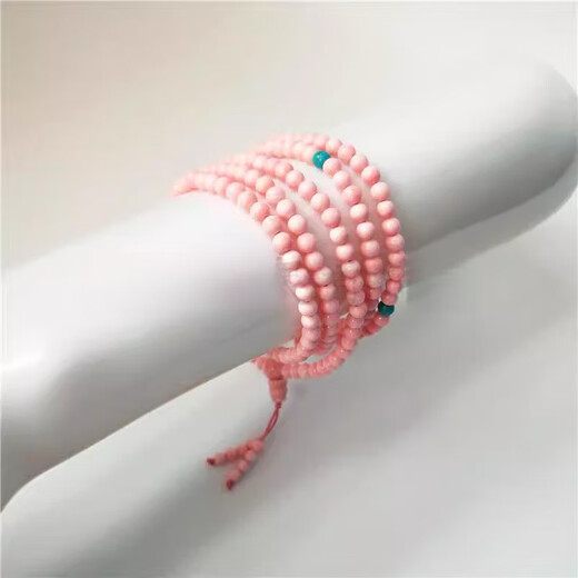 Real coral bracelet natural collection grade pink Beibei Buddha beads bracelet 4mm 216 beads necklace 9mm 108 beads