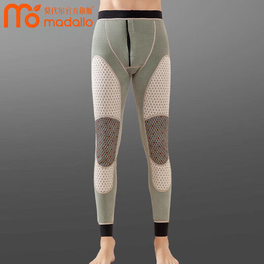 Modal thermal pants men's inner wear winter plus velvet thickened graphene knee pads leggings youth slim cold-resistant cotton pants graphene boiling cloth extended knee pads 2XL 130-160Jin Jin is equal to 0.5 kg