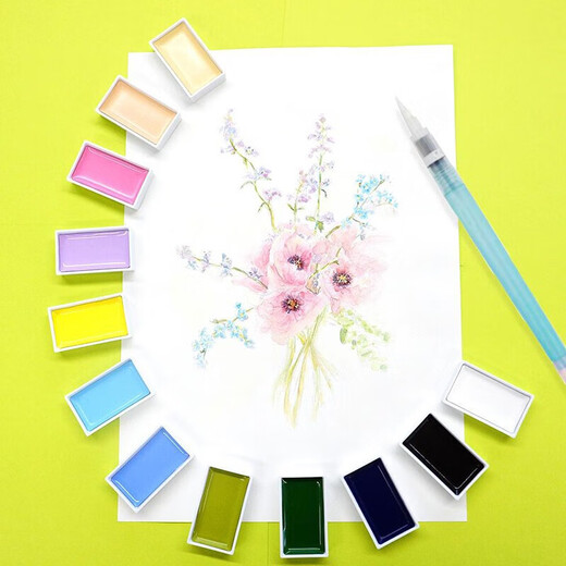 Wu Zhu (KURETAKE) Yancai Danmei single solid watercolor pigment professional art beginner students use Chinese painting pigment ink painting ancient style and bright yellow MC21-40