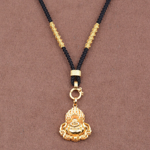 Nan Youli Free of Tie Adjustable Jade Pendant Lanyard Buddha Brand Pendant Rope Jade Pendant Necklace Rope Beeswax Gold Halter Neck Pendant Rope No Tie Buckle Lanyard (Pendant Not Included) - Black