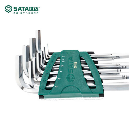 SATA Extended Metric Allen Wrench Hexagonal L-shaped Set 10pcs 09112