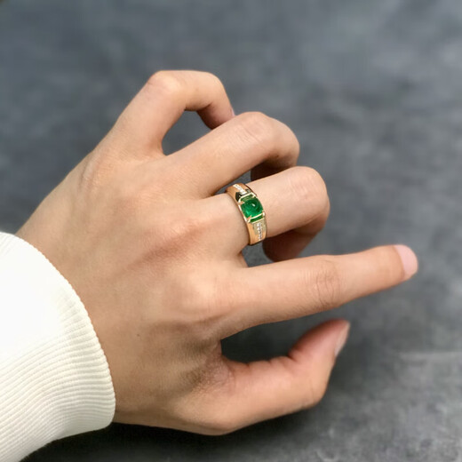 HEEKAIYI Ring Women's Emerald Gemstone Ring Luxury Jewelry Chinese Valentine's Day Birthday Gift for Wife and Girlfriend Emerald Gemstone Ring (1.0ct/Selected Flawless)
